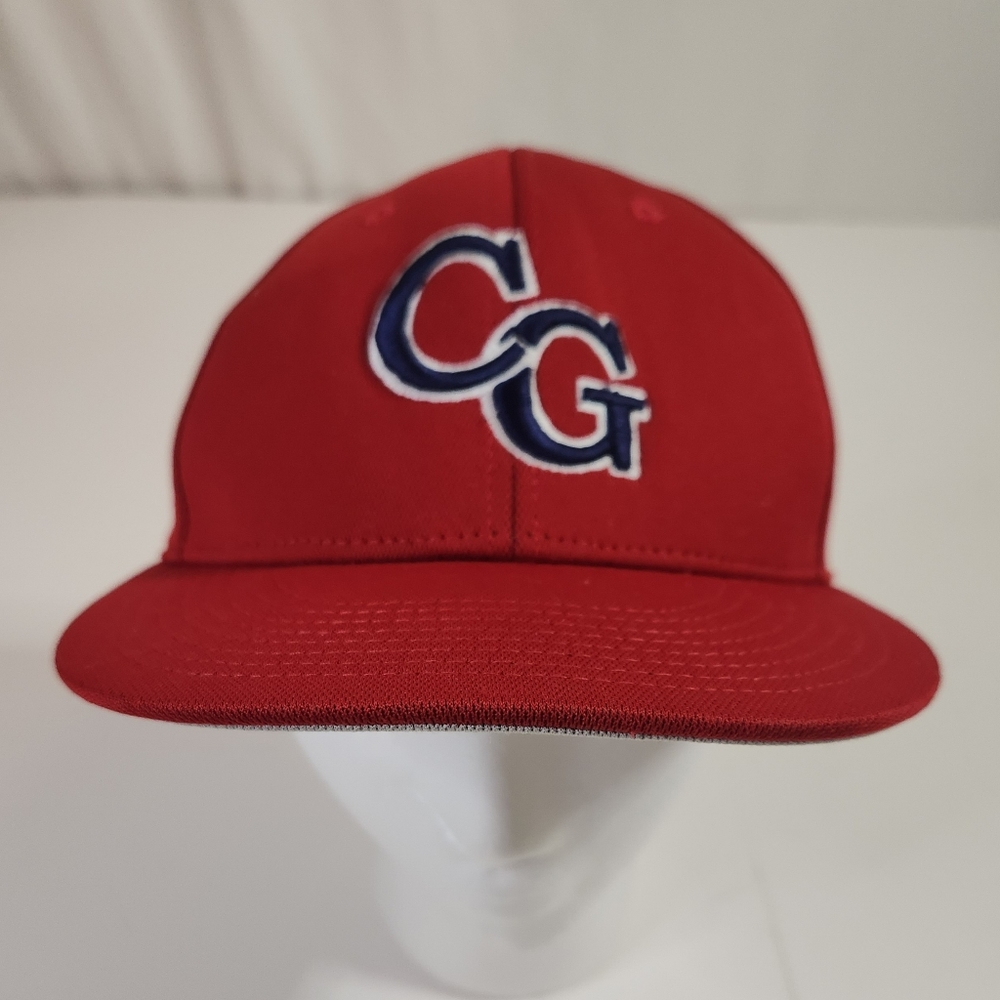 CG Baseball Cap Hat.  Red with Blue Letters size L XL